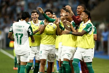 Palmeiras comemora gol no Brasileirão