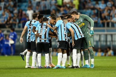 Time do Grêmio antes de jogo do Brasileirão