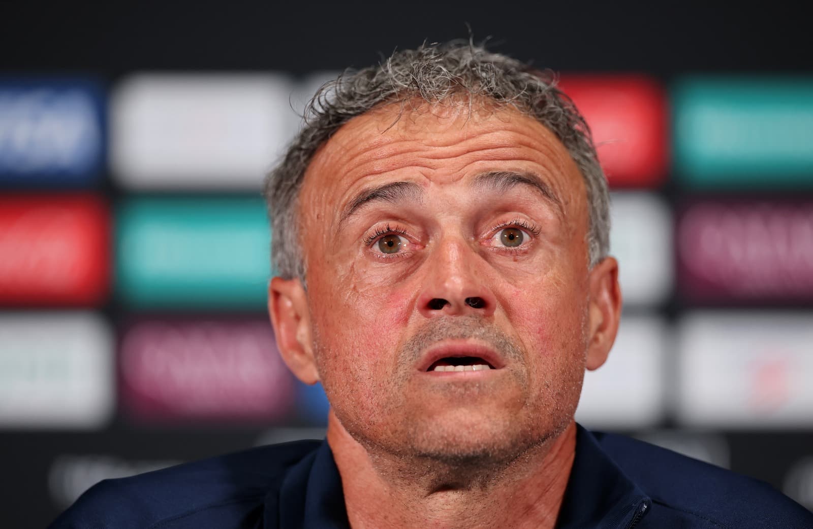 Luis Enrique, técnico do PSG, durante coletiva