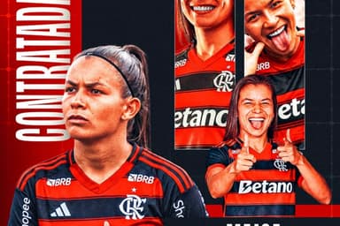 Anúncio da contratação de Maisa para o futebol feminino do Flamengo