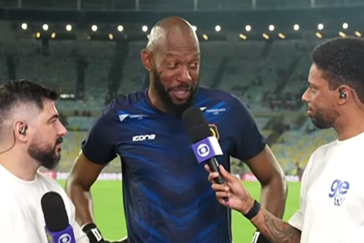 Neguete durante entrevista na GE TV