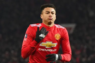 Lingard comemorando gol pelo Manchester United