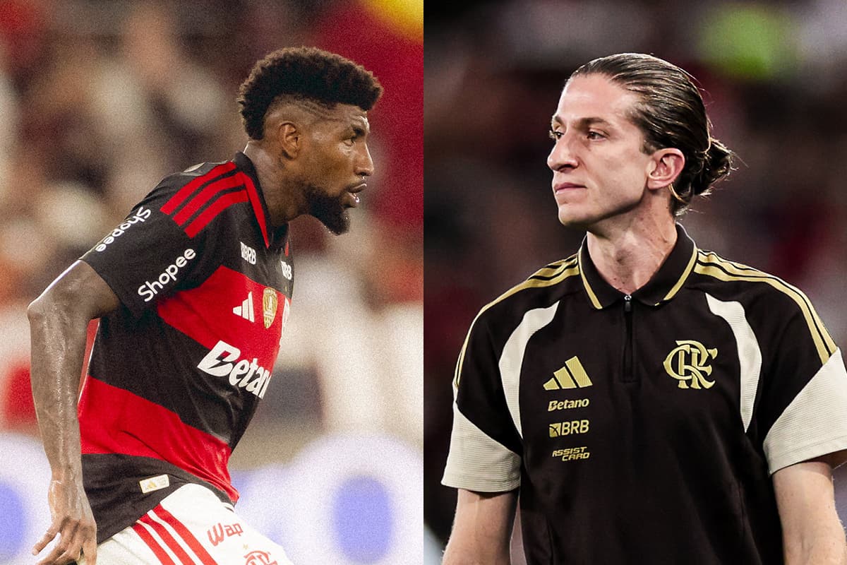 Royal e Filipe Luís durante Botafogo x Flamengo pelo Campeonato Carioca