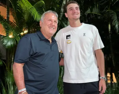 Zico e João Fonseca no Rio Open