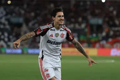 Pedro comemora gol pelo Flamengo no Brasileirão